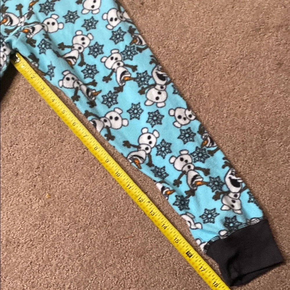 Disney Blue and White Olaf Adult One Piece Footie Pajamas - Picture 9 of 12